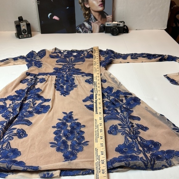“For Love and Lemons” embroidered floral dress with mesh sheer sleeves - Picture 12 of 15